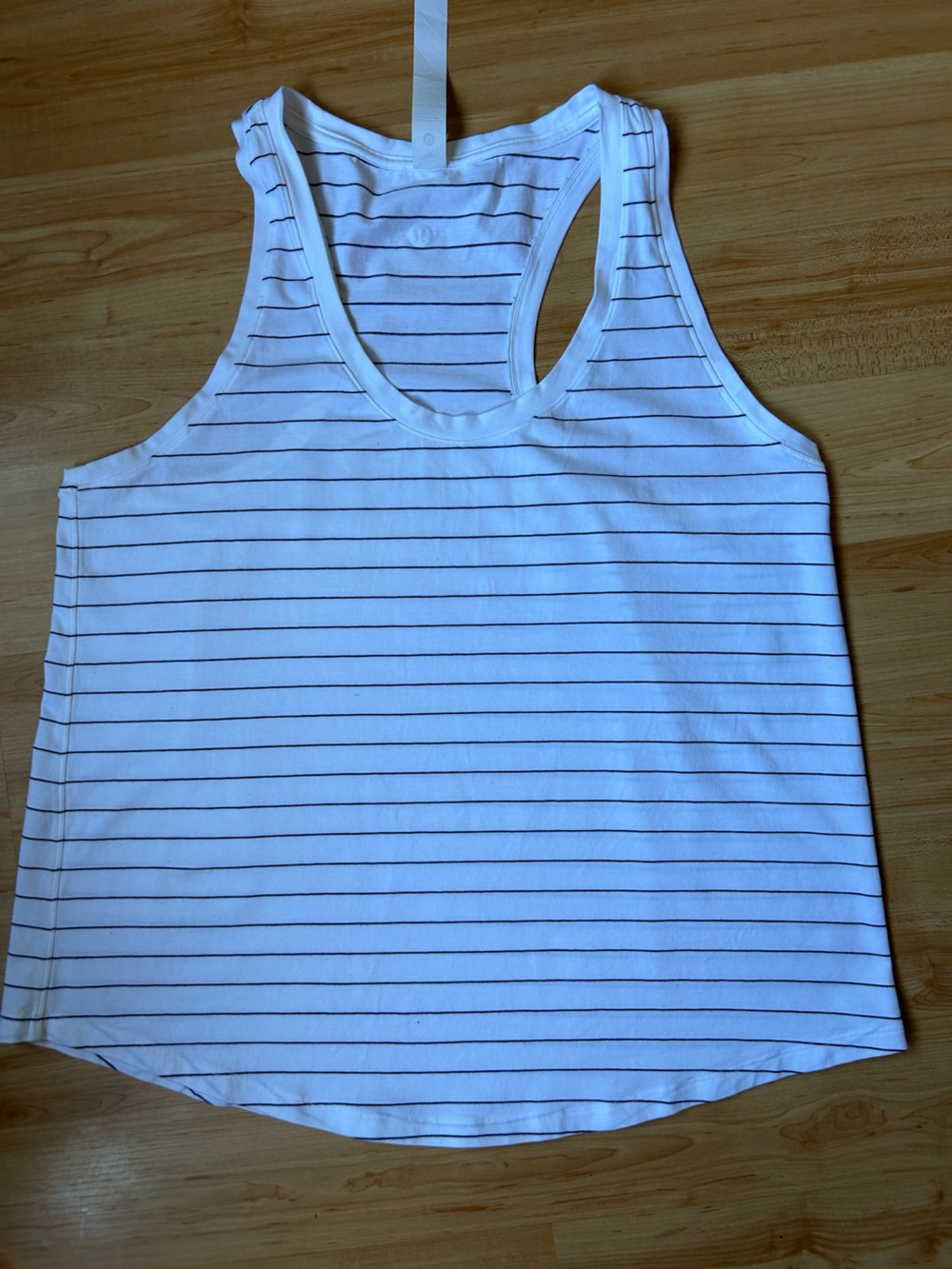 lululemon athletica White Tank Top with Black Pinstripes